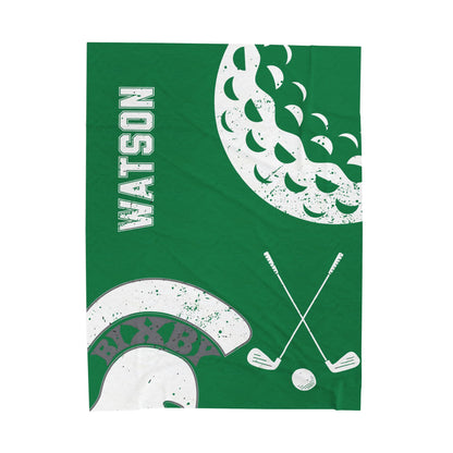Spartan Golf Velveteen Plush Blanket - Customized
