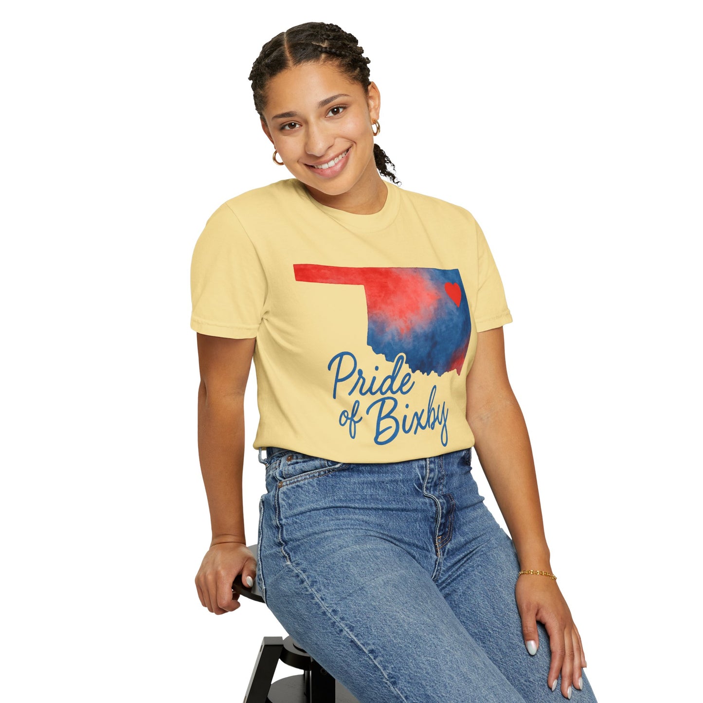 Pride of Bixby OK Watercolor Comfort Colors Tee