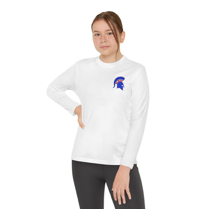Spartan Blue Logo Youth Long Sleeve Sport-Tek Tee