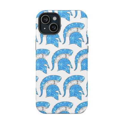 Bixby Spartan Blue Bling Logo Impact Resistant iPhone Case