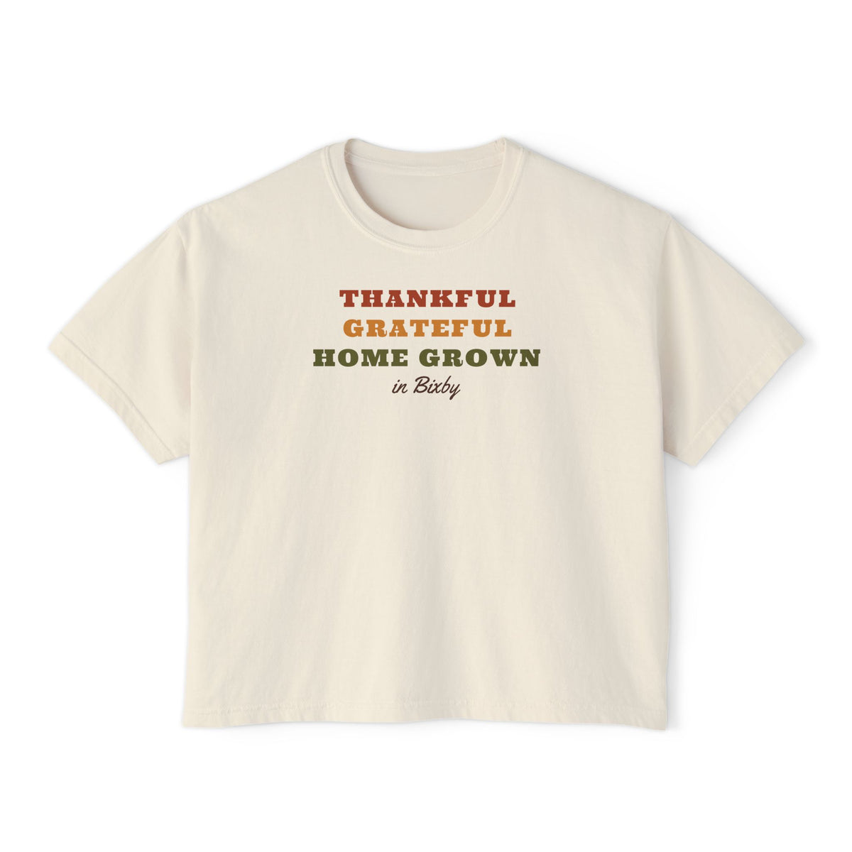 Thankful Grateful Home Grown Boxy Comfort Colors Tee