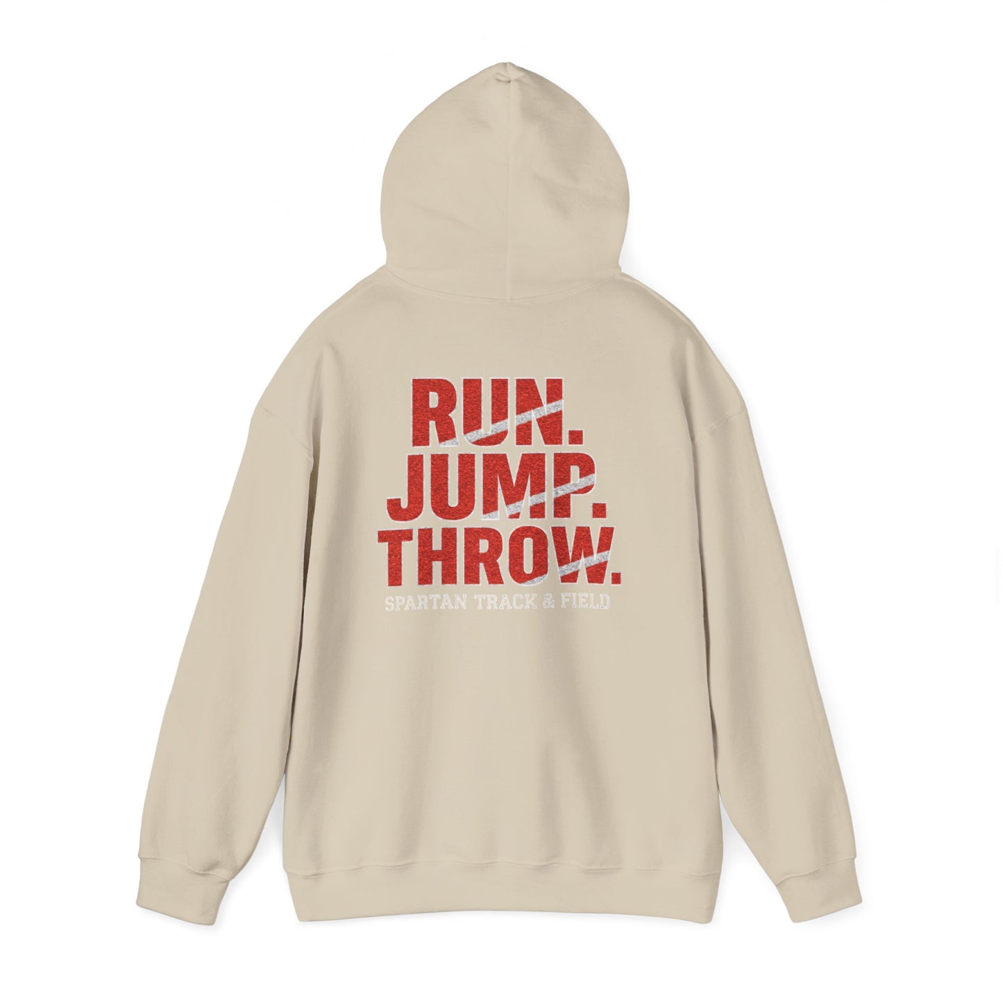 Run. Jump. Throw. Spartan Track Gildan Hoodie