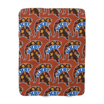 Fall Leaves Bixby Spartans Helmet Sherpa Fleece Blanket – Cozy Autumn Throw