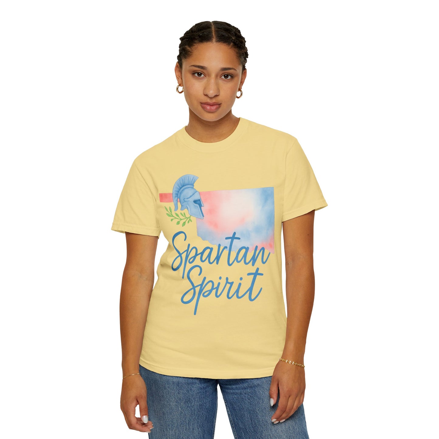 Spartan Spirit Bixby OK Watercolor Comfort Colors Tee
