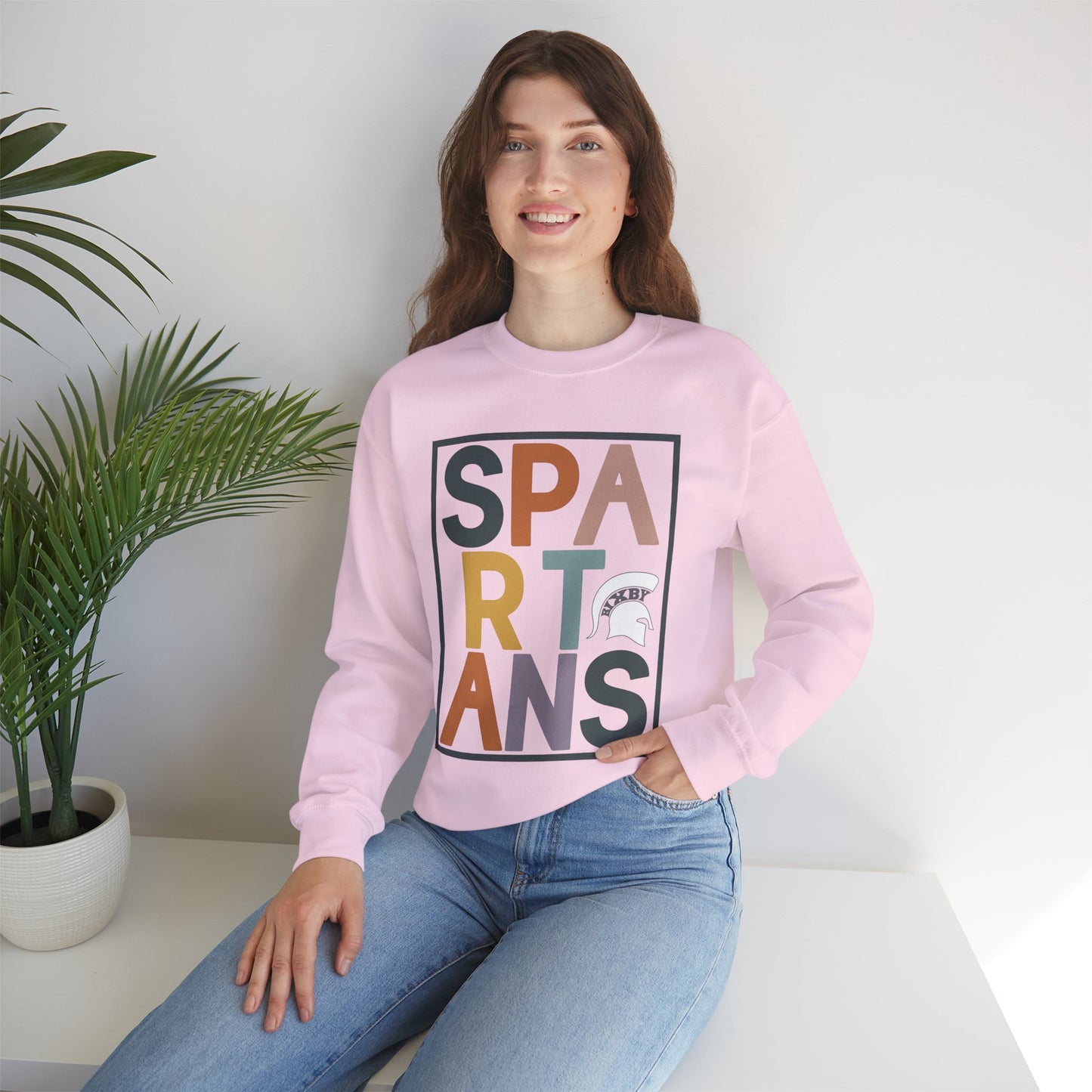 Spartans Block Text Gildan Sweatshirt
