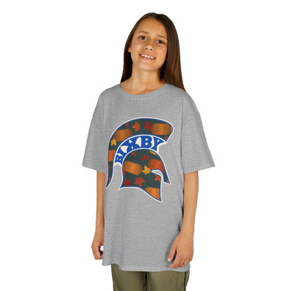 Bixby Spartans Pumpkin Patch Helmet Youth Tee – Kids Fall Game Day Shirt