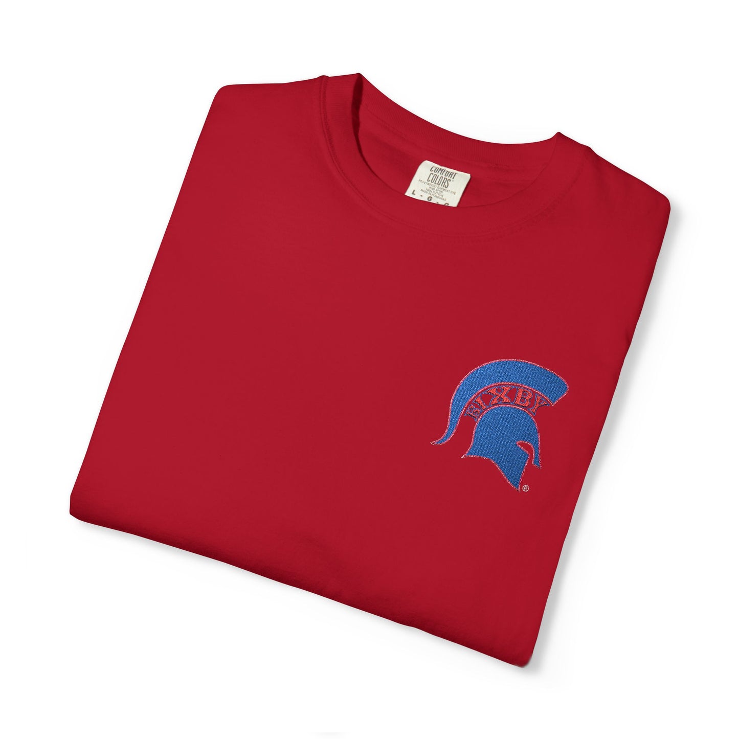 Bixby Spartan Red Embroidered Logo Comfort Colors Tee