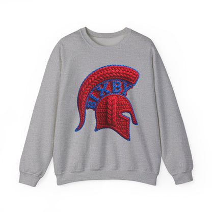 Red Spartan Helmet BIXBY Knit-Style Printed Design