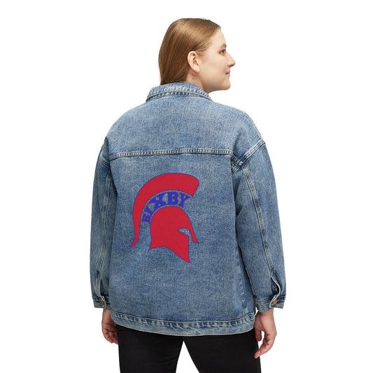 Women's Denim Jacket Spartan Red Logo