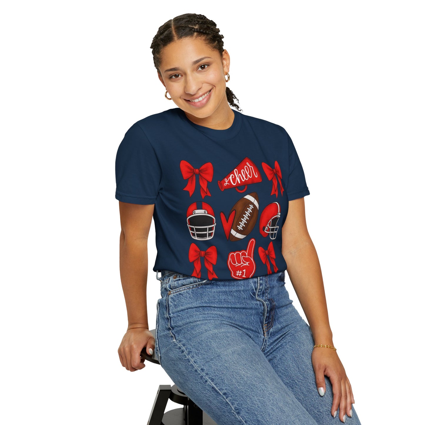 Cheer and Football Comfort Colors Tee