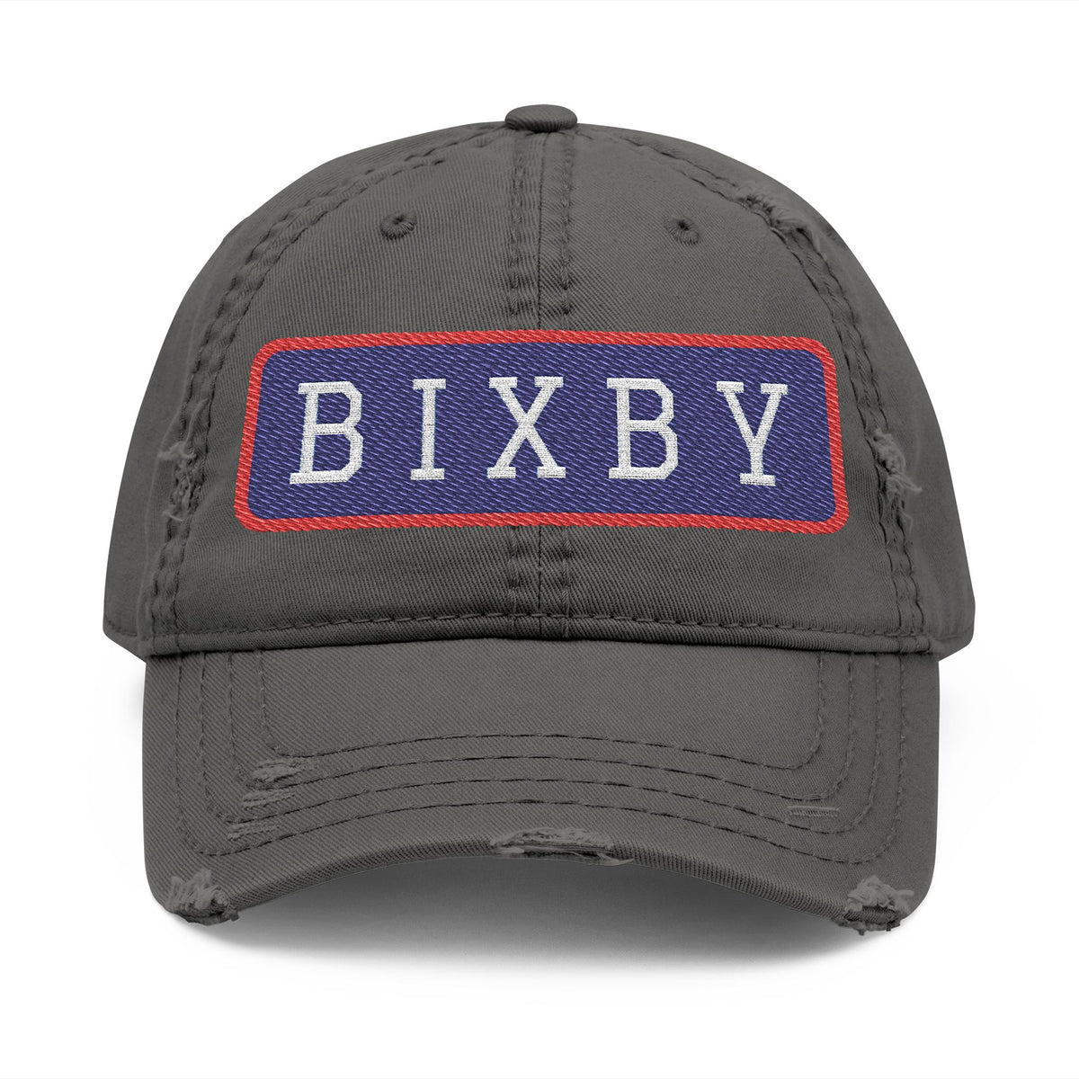 Bixby Spartans Distressed Dad Hat, Embroidered BIXBY Bar