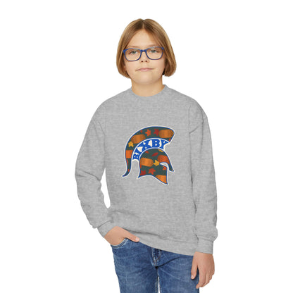 Bixby Spartans Pumpkin Patch Helmet Youth Sweatshirt – Kids Fall Crewneck