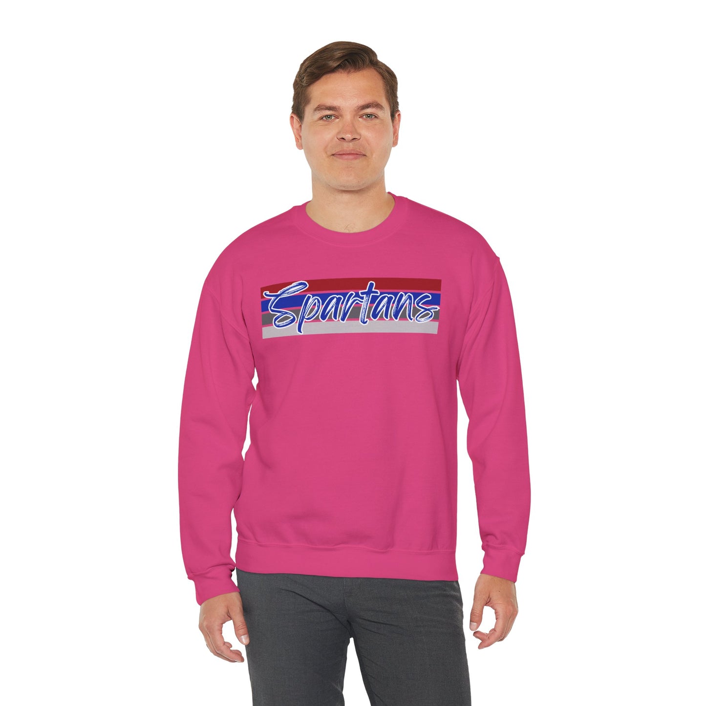 Spartans Cursive Print Crewneck Gildan Sweatshirt
