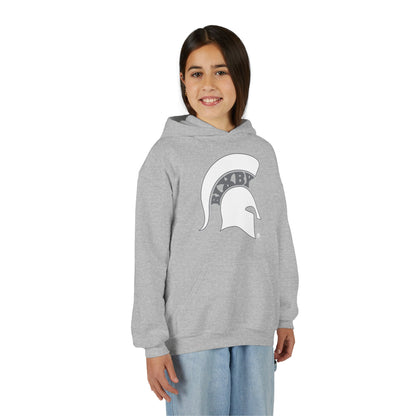 Spartan White Logo Youth Gildan Hoodie