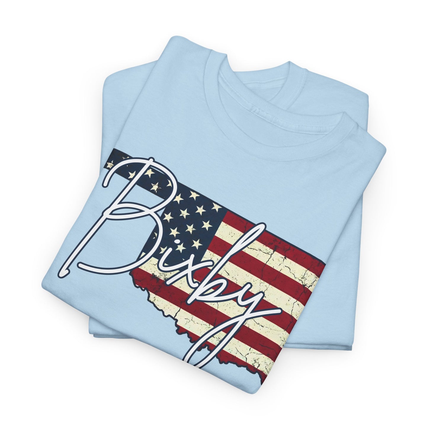 Oklahoma Flag Bixby Script Gildan Tee