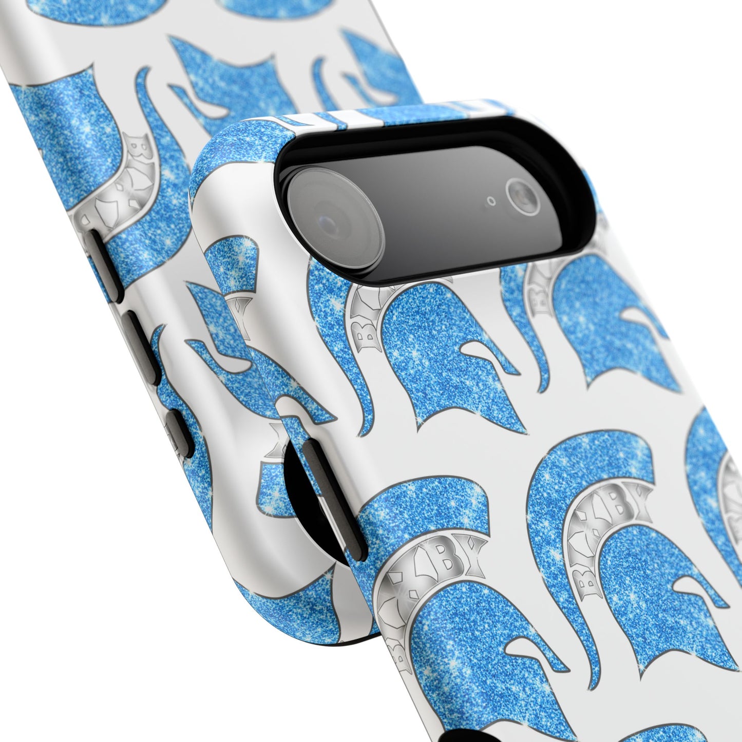 Bixby Spartan Blue Bling Logo Impact Resistant iPhone Case