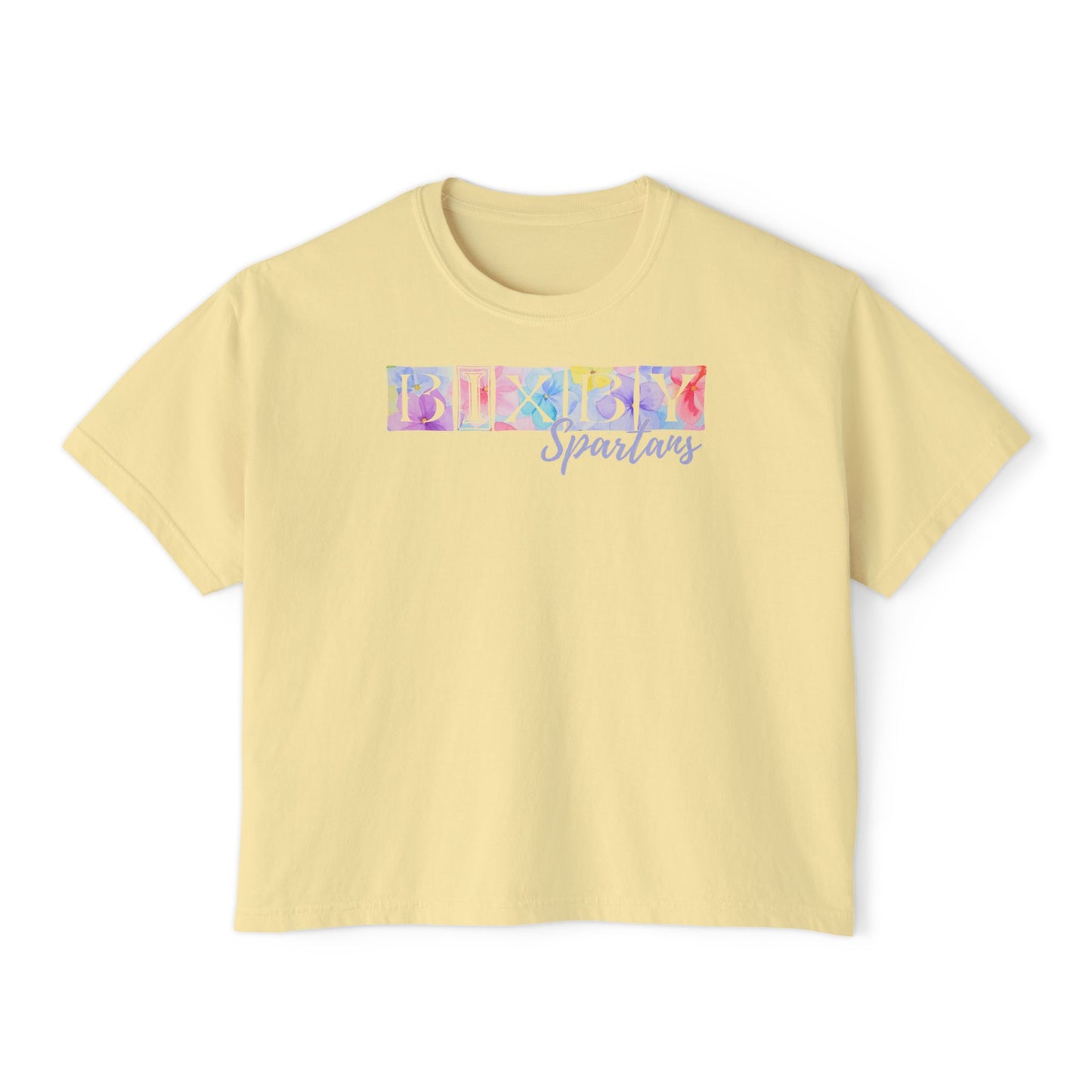 Bixby Spartans Comfort Colors Spring Pastel Boxy Tee