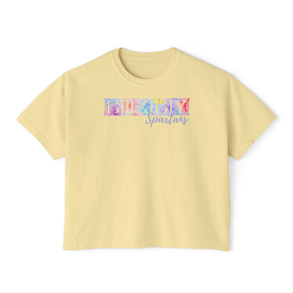 Bixby Spartans Comfort Colors Spring Pastel Boxy Tee