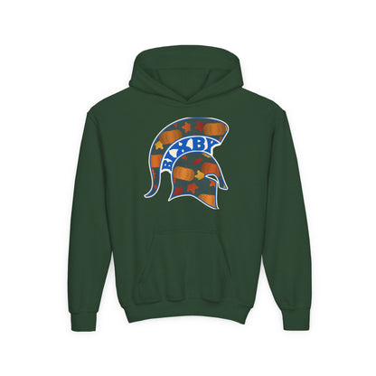 Bixby Spartans Pumpkin Patch Helmet Youth Hoodie – Kids Fall Game Day Hoodie