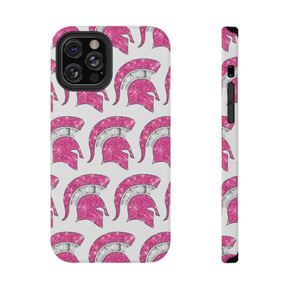 Bixby Spartan Pink Bling Logo Impact Resistant iPhone Case