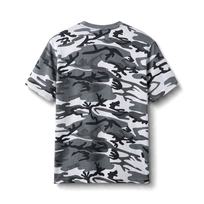 Bixby Spartans Camo American Flag - Distressed USA Print Tee