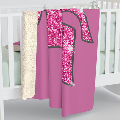 Spartan Pink Bling Logo Sherpa Fleece Blanket