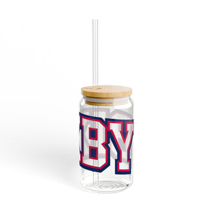 Bixby Athletic Letter Sipper Glass, 16oz