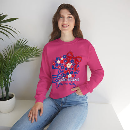 Bixby Spartan Floral Helmet Gameday Gildan Sweatshirt