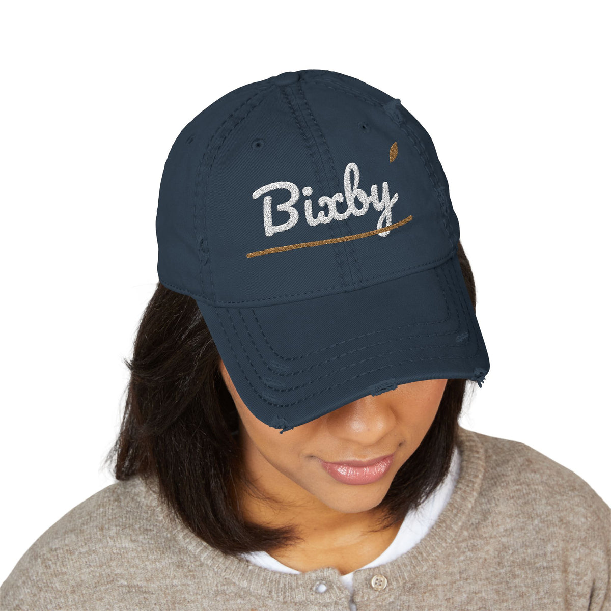 Bixby Garden Script Distressed Washed Dad Hat