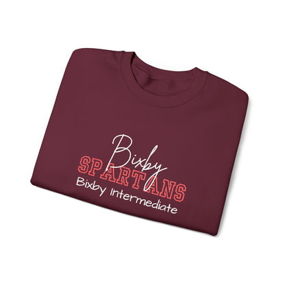 Personalized Embroidered Bixby Spartans Crewneck Sweatshirt