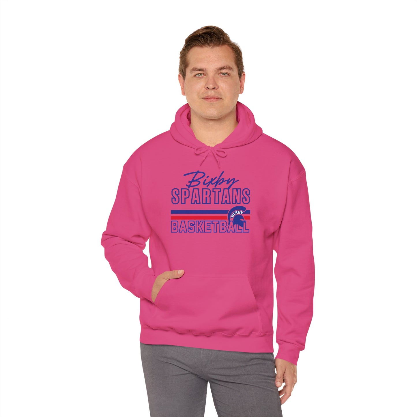 Bixby Spartans Basketball Gildan Hoodie with Back Player Print