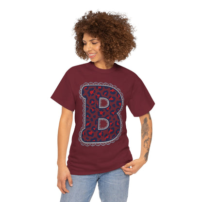 Leopard Print "B" Gildan Tee