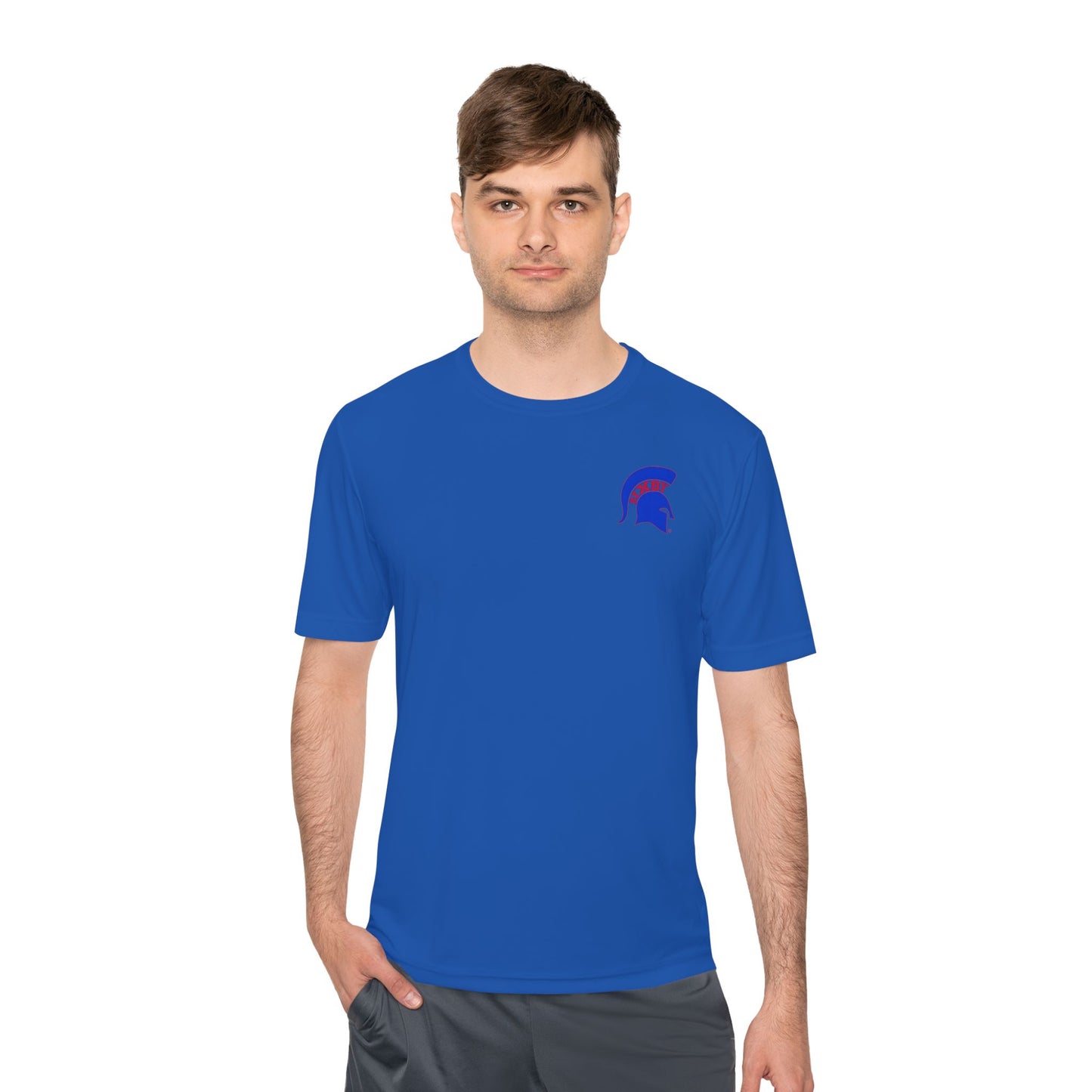 Spartan Blue Logo Adult Sport-Tek Tee