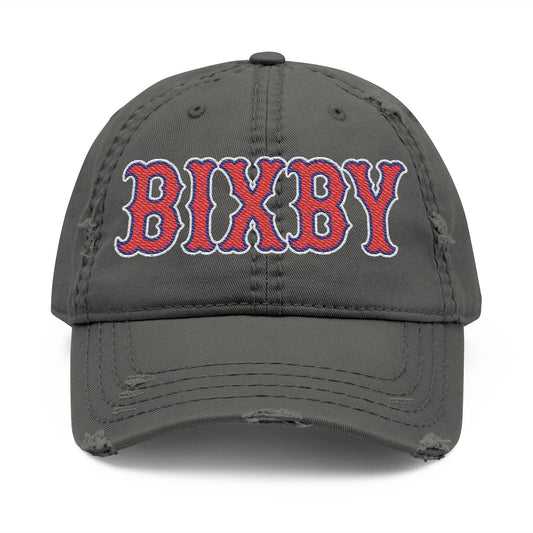 Distressed Embroidered 'BIXBY' Vintage Baseball Cap