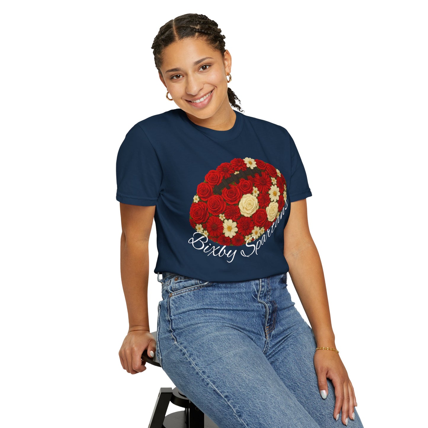 Bixby Spartans Floral Comfort Colors Tee