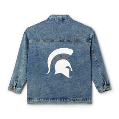 Women's Denim Jacket Spartan White Logo