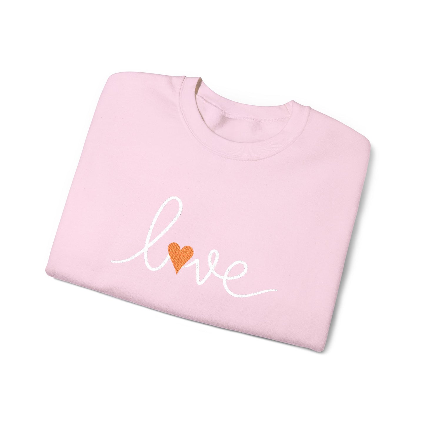 Hand-Lettered Love Script Heart Sweatshirt | Embroidered Love Design
