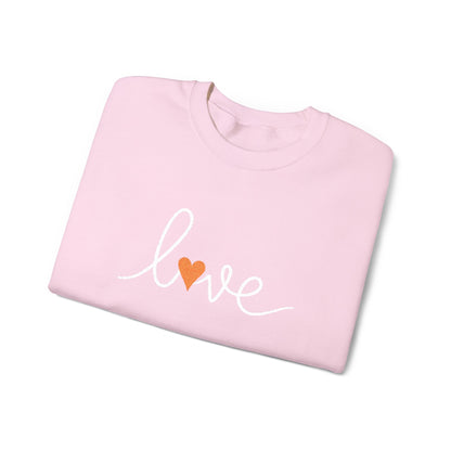 Hand-Lettered Love Script Heart Sweatshirt | Embroidered Love Design