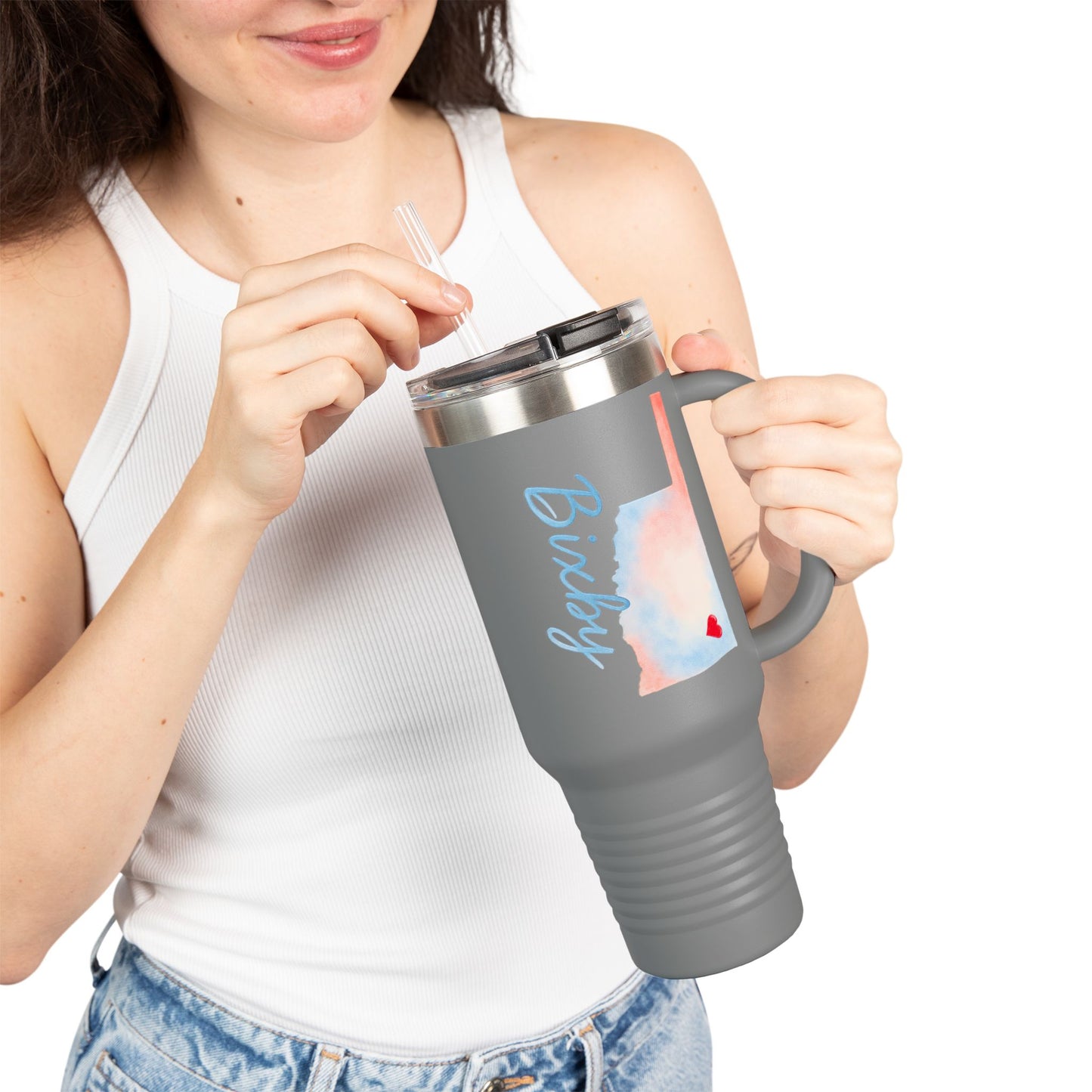 Bixby OK Watercolors 40 Ounce Insulated Travel Mug