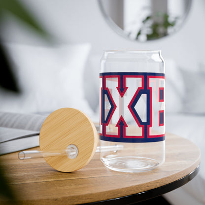 Bixby Athletic Letter Sipper Glass, 16oz