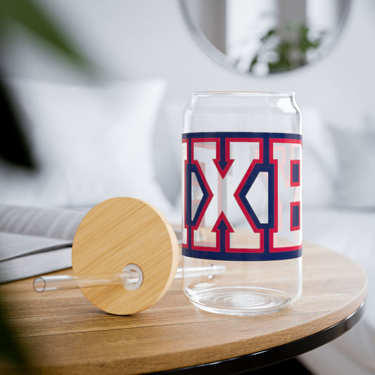 Bixby Athletic Letter Sipper Glass, 16oz
