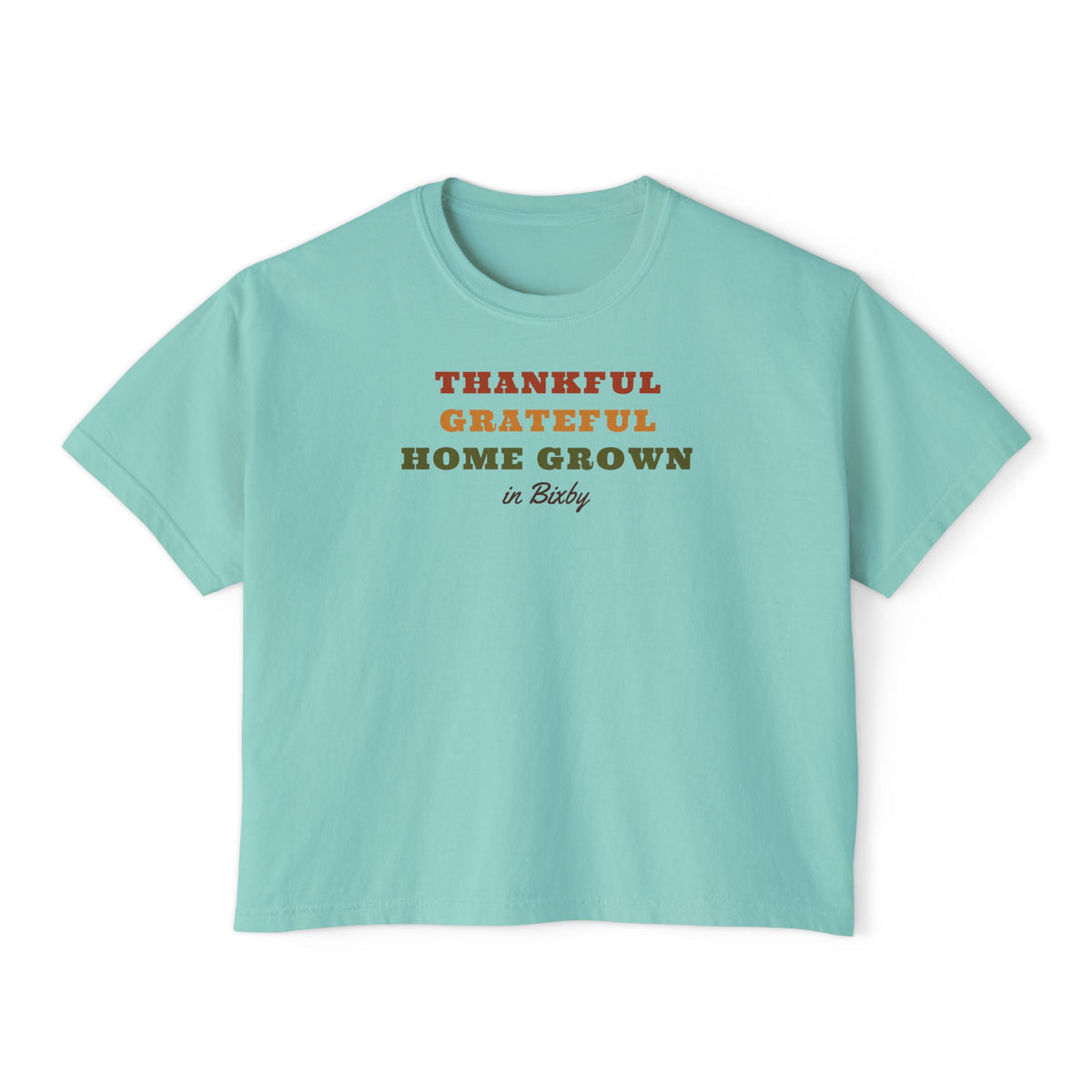 Thankful Grateful Home Grown Boxy Comfort Colors Tee