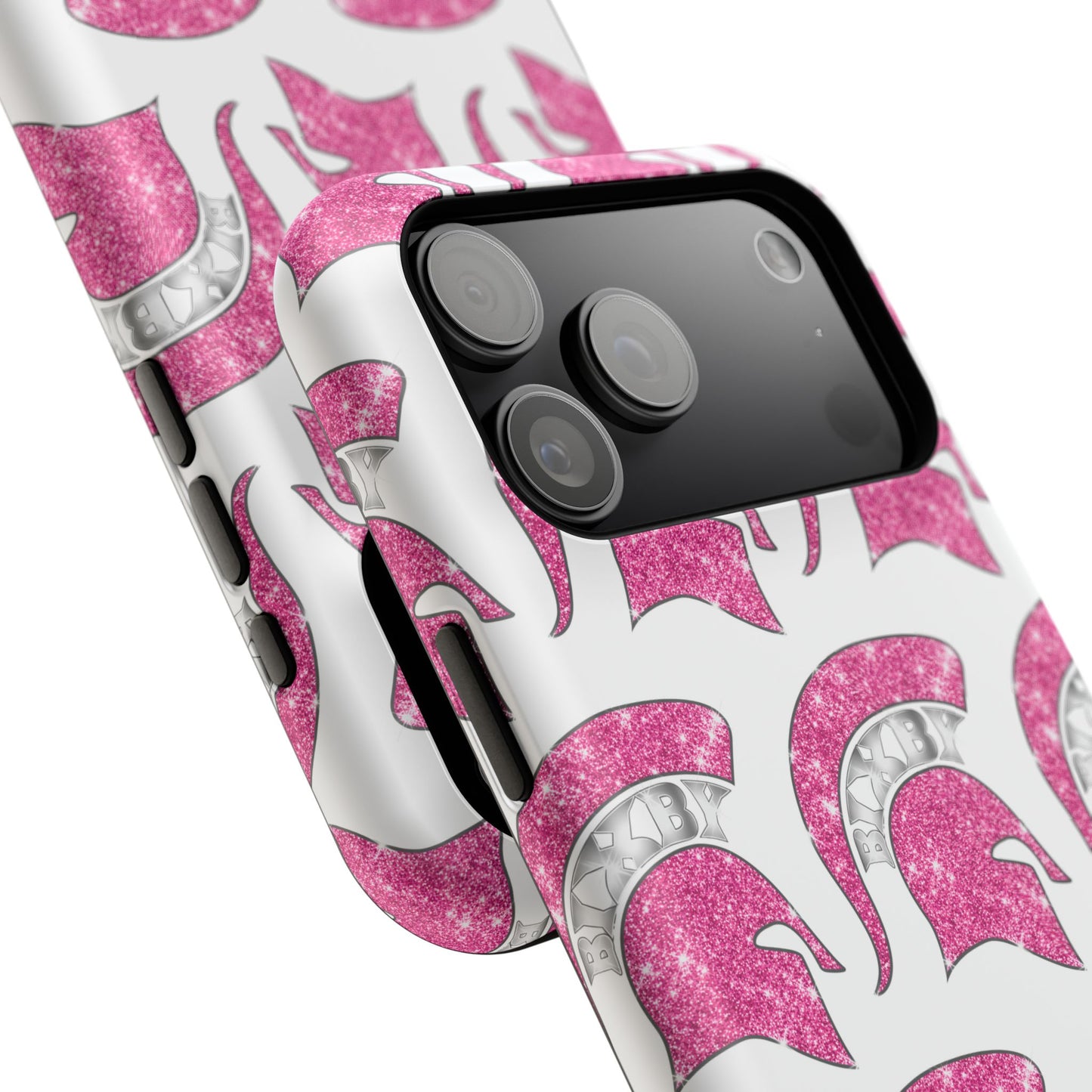 Bixby Spartan Pink Bling Logo Impact Resistant iPhone Case