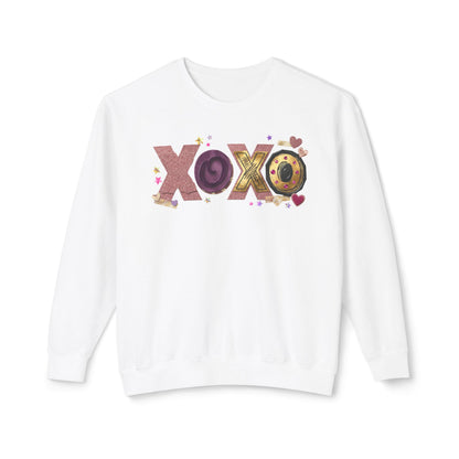 XOXO Candy Heart Graphic Comfort Colors Sweatshirt | Valentine Hearts Love Design