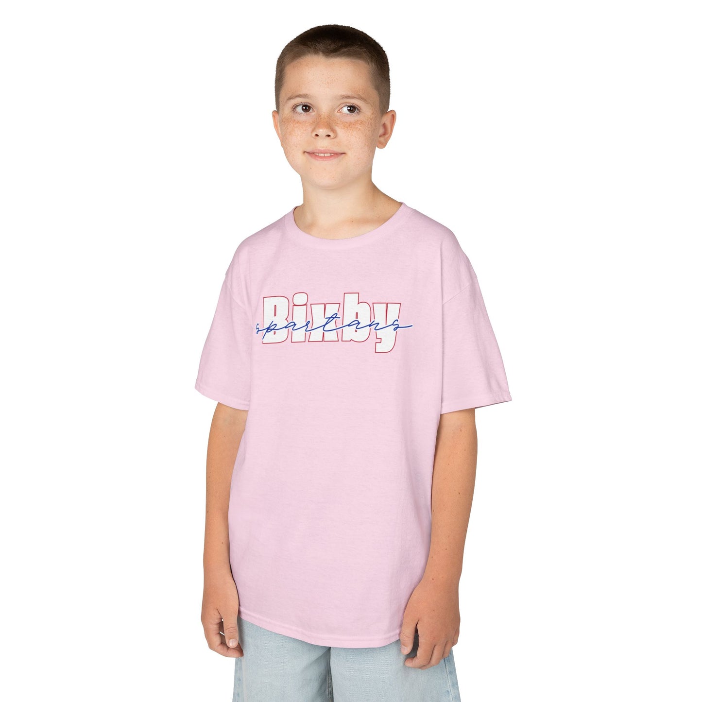Bixby Spartans Cursive Youth Gildan Tee