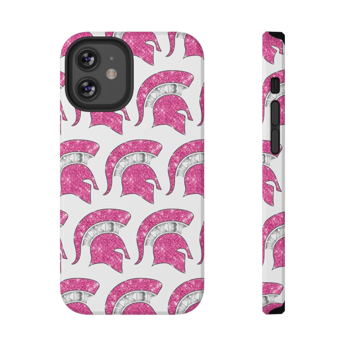 Bixby Spartan Pink Bling Logo Impact Resistant iPhone Case