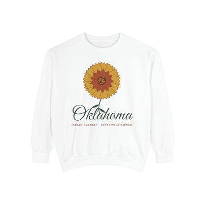 Indian Blanket Garden Script Oklahoma Crewneck Sweatshirt | Comfort Colors