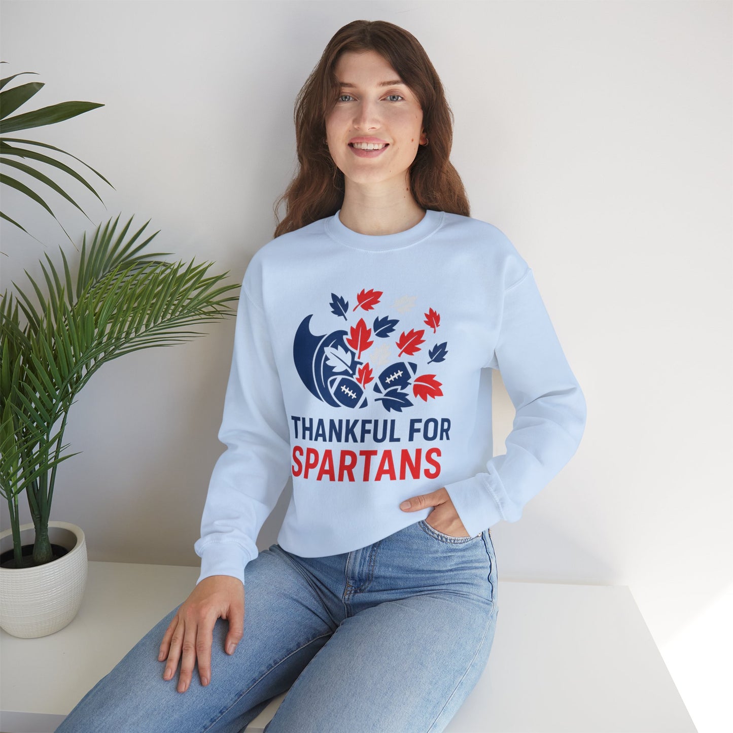 Thankful For Spartans Gildan Sweatshirt