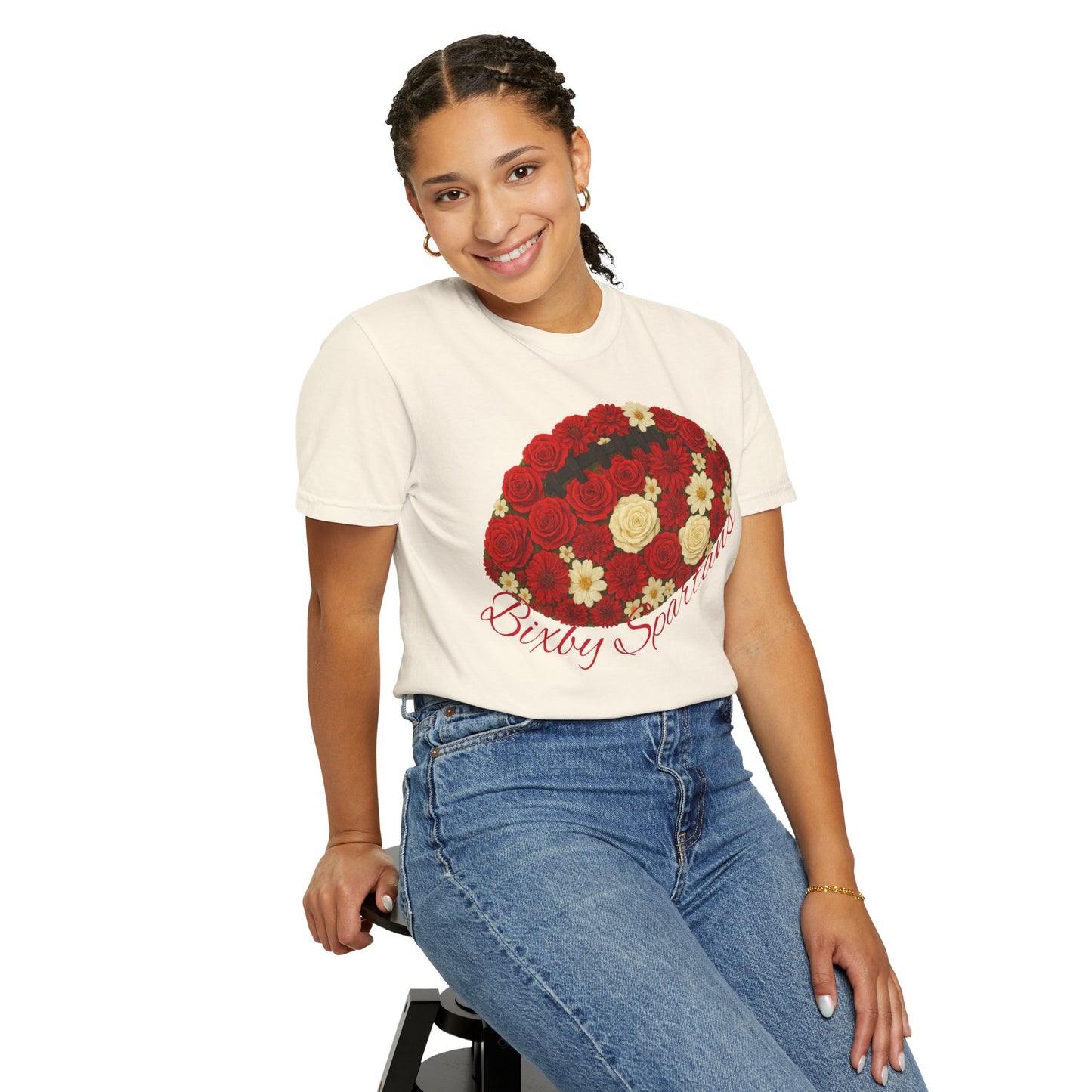 Bixby Spartans Floral Comfort Colors Tee