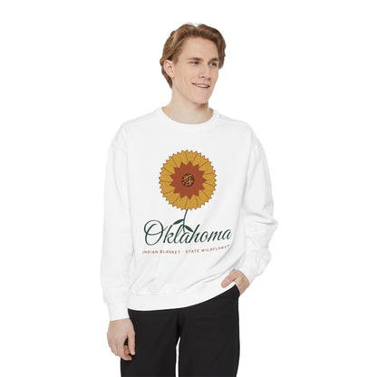 Indian Blanket Garden Script Oklahoma Crewneck Sweatshirt | Comfort Colors